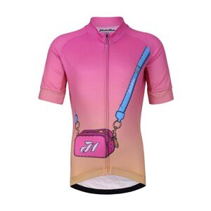 HOLOKOLO Rövid ujjú kerékpáros mez - CANDYBAG KIDS - sárga/rózsaszín