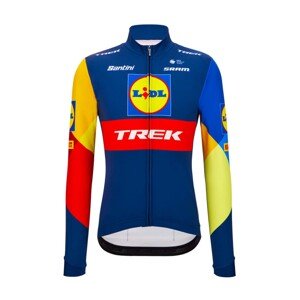 SANTINI Hosszú ujjú kerékpáros mez - LIDL TREK 2024 - piros/kék/sárga