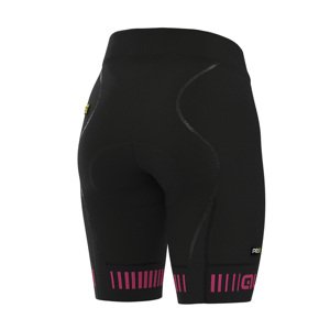 ALÉ Rövid kerékpáros nadrág kantár nélkül - STRADA LADY - rózsaszín/fekete