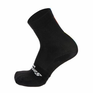 SANTINI Klasszikus kerékpáros zokni - UCI RAINBOW - fekete