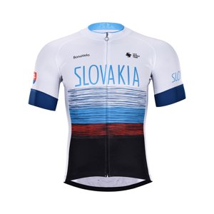 BONAVELO Rövid ujjú kerékpáros mez - SLOVAKIA - piros/fehér/fekete/kék