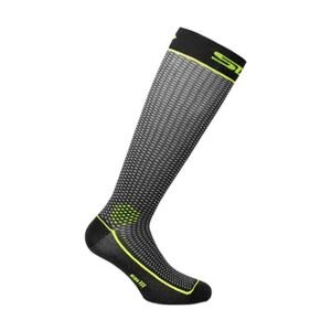 SIX2 Kerékpáros térd zokni - LONG 2 - fekete/sárga