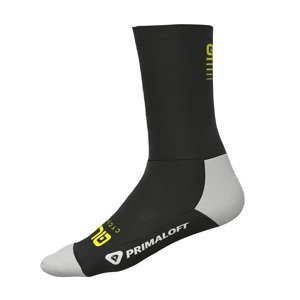 ALÉ Klasszikus kerékpáros zokni - THERMO PRIMALOFT H18 - szürke/fekete