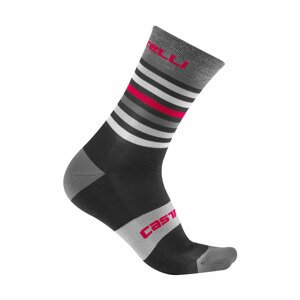 CASTELLI Klasszikus kerékpáros zokni - GREGGE 15 - piros/fekete
