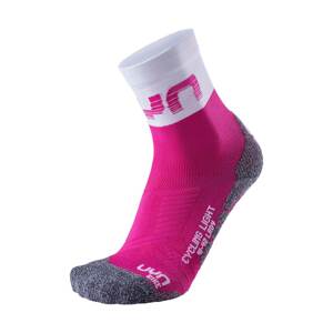 UYN Klasszikus kerékpáros zokni - LIGHT LADY - fehér/szürke/rózsaszín