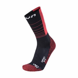UYN Klasszikus kerékpáros zokni - SUPPORT - fekete/piros
