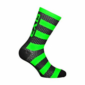 SIX2 Klasszikus kerékpáros zokni - LUXURY MERINO - fekete/zöld