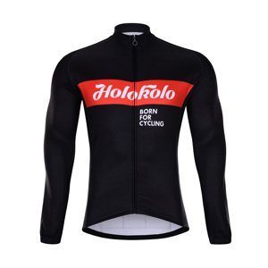 HOLOKOLO Hosszú ujjú kerékpáros mez - OBSIDIAN WINTER  - piros/fekete
