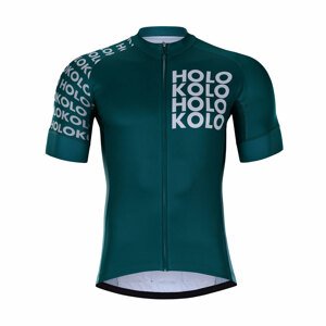 HOLOKOLO Rövid ujjú kerékpáros mez - SHAMROCK - fehér/kék/zöld