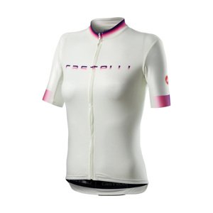 CASTELLI Rövid ujjú kerékpáros mez - GRADIENT LADY - rózsaszín/ivory/fehér