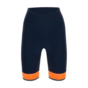 SANTINI Rövid kerékpáros nadrág kantár nélkül - GIADA LUX LADY - narancssárga/kék