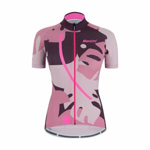 SANTINI Rövid ujjú kerékpáros mez - GIADA MAUI LADY - színes/rózsaszín