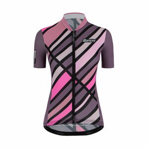 SANTINI Rövid ujjú kerékpáros mez - SLEEK RAGGIO LADY - rózsaszín/lila