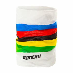 SANTINI Kerékpáros nyakmelegítő - UCI RAINBOW - fehér/szivárványos