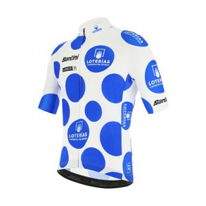 SANTINI Rövid ujjú kerékpáros mez - LA VUELTA 2021 - fehér/kék