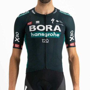 SPORTFUL Rövid ujjú kerékpáros mez - BORA HANSGROHE 2021 - zöld/fekete