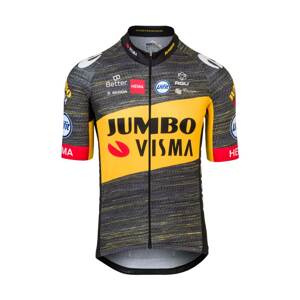 AGU Rövid ujjú kerékpáros mez - JUMBO-VISMA 2021 TDF - sárga/fekete
