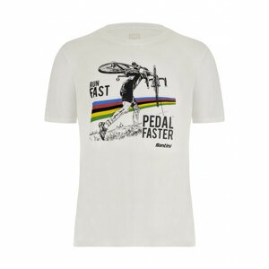 SANTINI Rövid ujjú kerékpáros póló - CX UCI OFFICIAL - fehér
