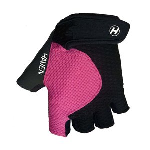 HAVEN Kerékpáros kesztyű rövid ujjal - KIOWA SHORT - fekete/rózsaszín