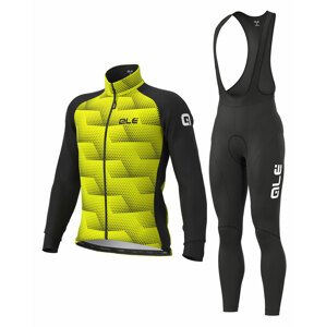 ALÉ Kerékpáros téli kabát és nadrág - SOLID SHARP WINTER - fekete/sárga
