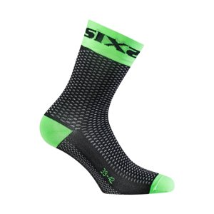 SIX2 Klasszikus kerékpáros zokni - SHORT S - fekete/zöld