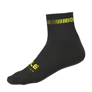 ALÉ Klasszikus kerékpáros zokni - LOGO Q-SKIN  - fekete/sárga