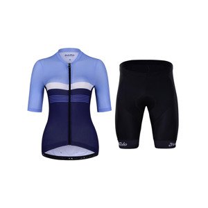 HOLOKOLO Rövid kerékpáros mez rövidnadrággal - SPORTY LADY - világoskék/kék/fekete