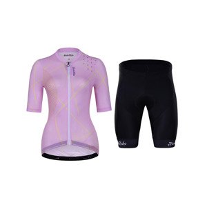 HOLOKOLO Rövid kerékpáros mez rövidnadrággal - SPARKLE LADY - fekete/rózsaszín