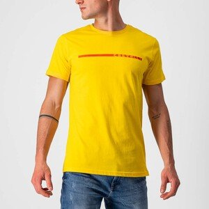 CASTELLI Rövid ujjú kerékpáros póló - VENTAGLIO TEE - sárga/piros