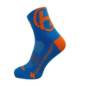 HAVEN Klasszikus kerékpáros zokni - LITE SILVER NEO - kék/narancssárga