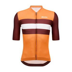SANTINI Rövid ujjú kerékpáros mez - ECO SLEEK NEW BENGAL  - narancssárga/bordó
