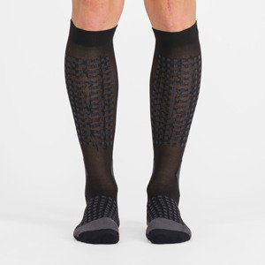 SPORTFUL Kerékpáros térd zokni - APEX LONG - fekete/szürke