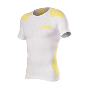 BIOTEX Rövid ujjú kerékpáros póló - BIOFLEX RAGLAN - sárga/fehér
