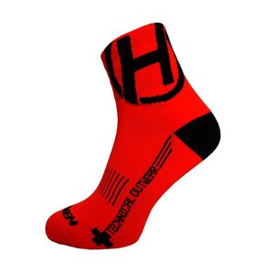 HAVEN Klasszikus kerékpáros zokni - LITE SILVER NEO - piros/fekete