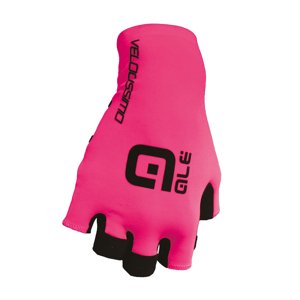 ALÉ Kerékpáros kesztyű rövid ujjal - VELOCISSIMO  - rózsaszín/fekete
