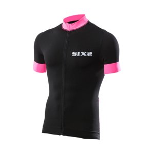 SIX2 Rövid ujjú kerékpáros mez - BIKE3 STRIPES - rózsaszín/fekete