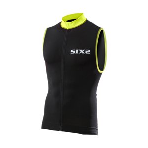 SIX2 Ujjatlan kerékpáros mez - BIKE2 STRIPES - fekete/sárga