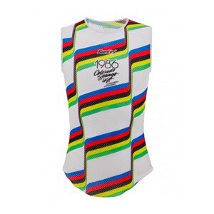 SANTINI Ujjatlan kerékpáros póló - UCI COLORADO SPRINGS 1986 - szivárványos/fehér