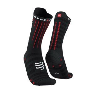 COMPRESSPORT Klasszikus kerékpáros zokni - AERO - piros/fekete