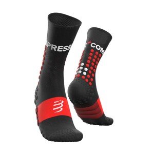 COMPRESSPORT Klasszikus kerékpáros zokni - ULTRA TRAIL - piros/fekete