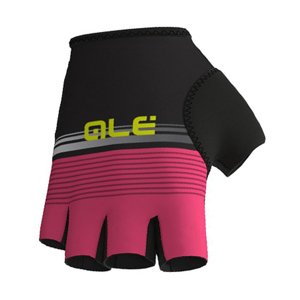 ALÉ Kerékpáros kesztyű rövid ujjal - CLASSICHE DEL NORD - fekete/rózsaszín