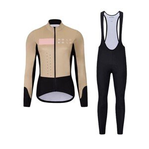 HOLOKOLO Kerékpáros téli kabát és nadrág - ELEMENT LADY - bézs/fekete/barna
