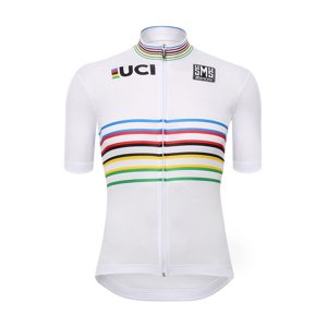 SANTINI Rövid ujjú kerékpáros mez - UCI WORLD CHAMPION - fehér