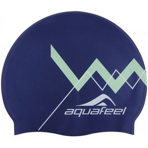 úszósapka aquafeel zig zag silicone cap kék