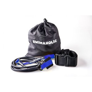 Erősítő gumi úszóknak swimaholic safety cord short belt kék