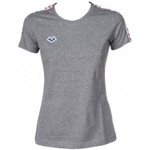 Női póló arena w t-shirt team grey melange/white/red s